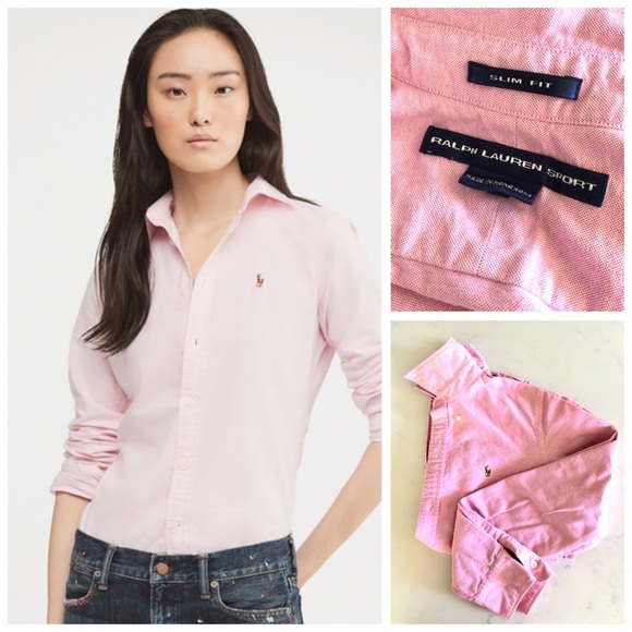 Ralph Lauren Tops - Ralph Lauren Pink Cotton Oxford